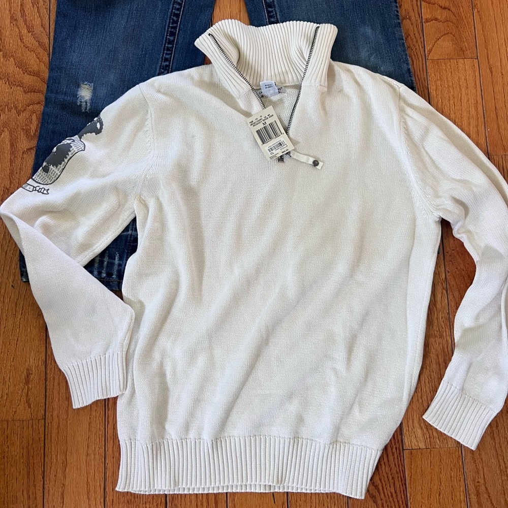 Men’s guess zip up sweater size M nwt